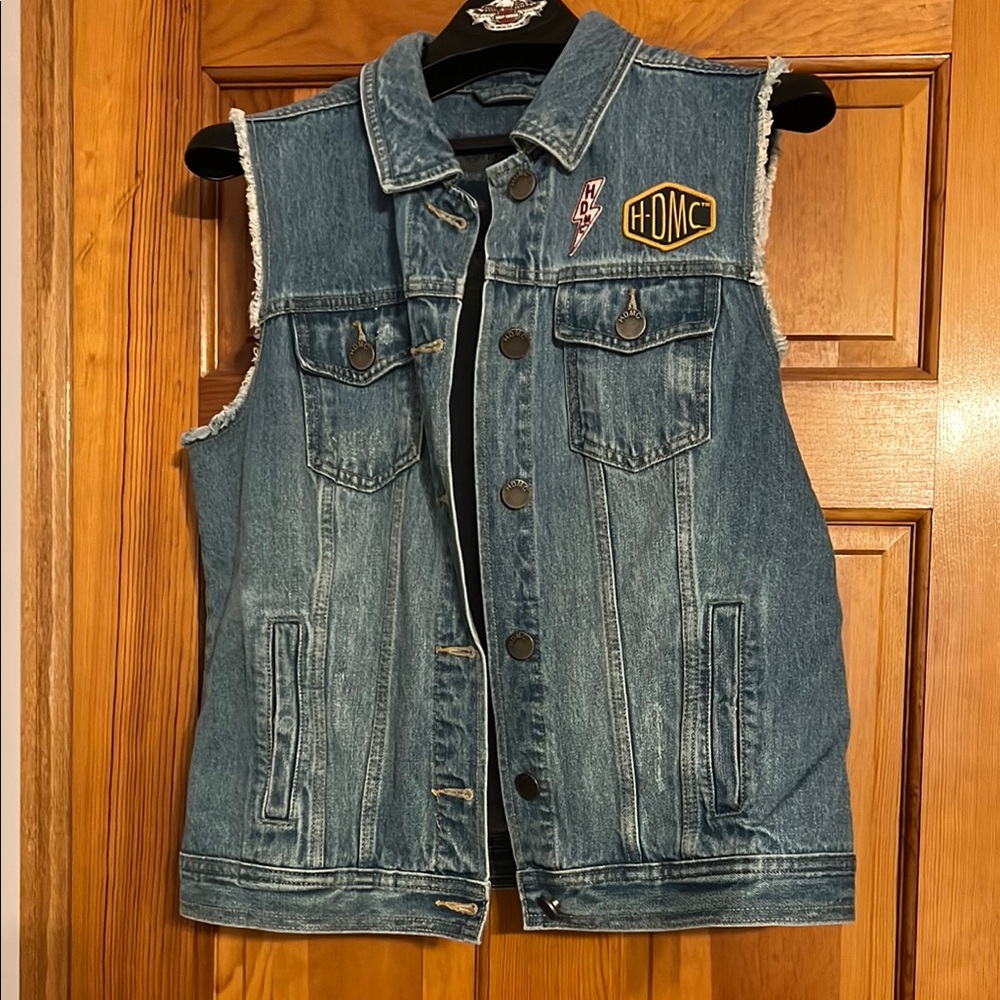 Women’s Denim Vest with Patches